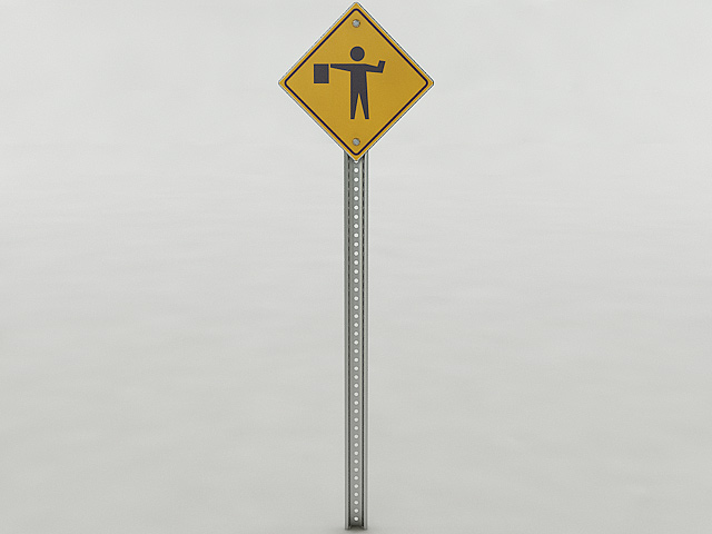 Flagger Ahead Sign