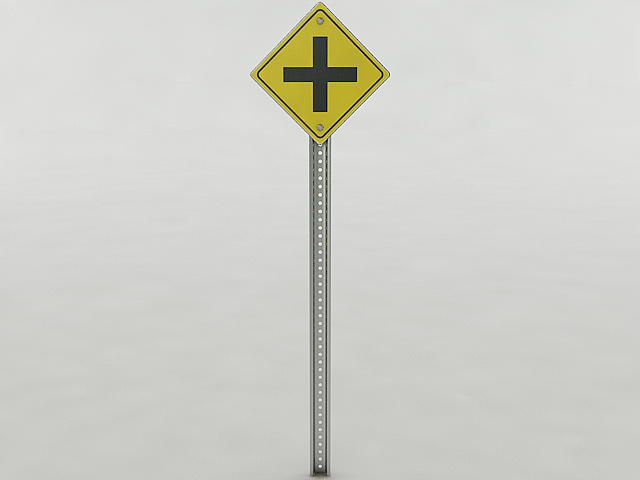 Four-Way Intersection Sign
